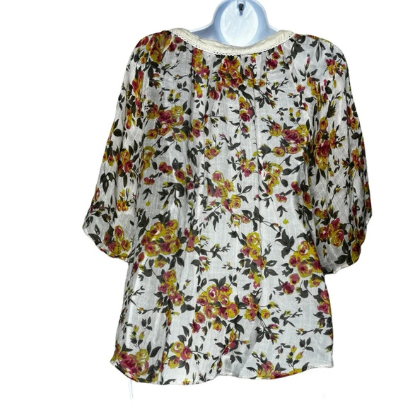 SUNDANCE CATALOG Floral Silk Blend Blouse Size Small Boho Flowy - Picture 8 of 8